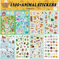 Sortimento conjunto 1300 PCS 8 Themes coleção animal adesivo folhas para crianças crianças